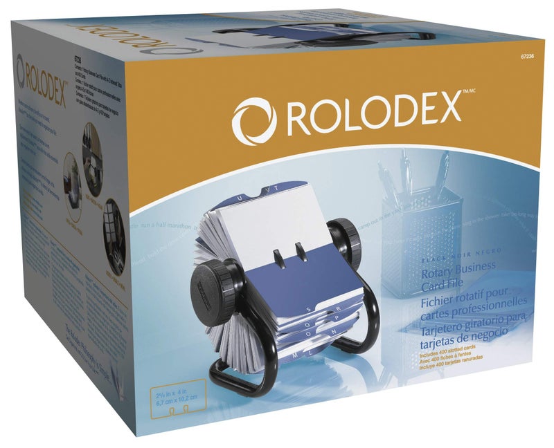 Rolodex 67236 Open Rotary Business Card File w/24 Guides Black - Image 5